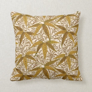 William Morris Bamboo Print, Gold en Cream Kussen