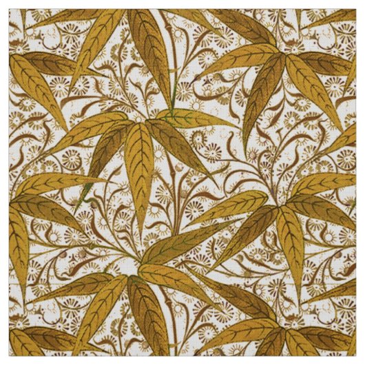 William Morris Bamboo Print, Gold en Cream Stof (Swatch)