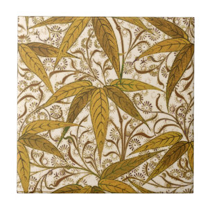 William Morris Bamboo Print, Gold en Cream Tegeltje