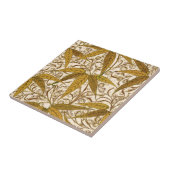 William Morris Bamboo Print, Gold en Cream Tegeltje (Zijkant)