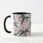 William Morris Bamboo Print, grijs en wit Mok (Links)