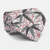 William Morris Bamboo Print, grijs en wit Stropdas (Opgerold)