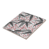 William Morris Bamboo Print, grijs en wit Tegeltje (Zijkant)