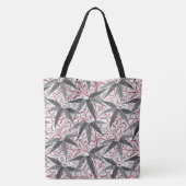 William Morris Bamboo Print, grijs en wit Tote Bag (Achterkant)