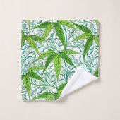 William Morris Bamboo Print, groen en wit Bad Handdoek (Wasdoekje)