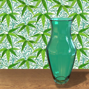 William Morris Bamboo Print, groen en wit Behang