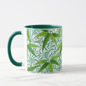 William Morris Bamboo Print, groen en wit Mok (Links)