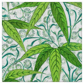 William Morris Bamboo Print, groen en wit Stof (Close Up)