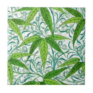 William Morris Bamboo Print, groen en wit Tegeltje