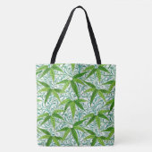 William Morris Bamboo Print, groen en wit Tote Bag (Voorkant)