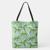 William Morris Bamboo Print, groen en wit Tote Bag (Achterkant)