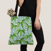 William Morris Bamboo Print, groen en wit Tote Bag (Dichtbij)