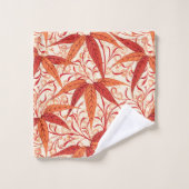 William Morris Bamboo Print, Mandarijns Oranje Bad Handdoek (Wasdoekje)