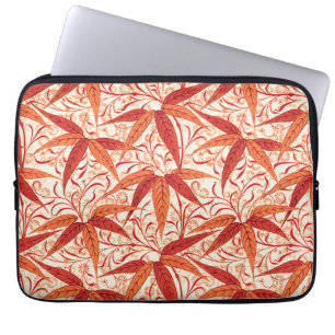 William Morris Bamboo Print, Mandarijns Oranje Laptop Sleeve