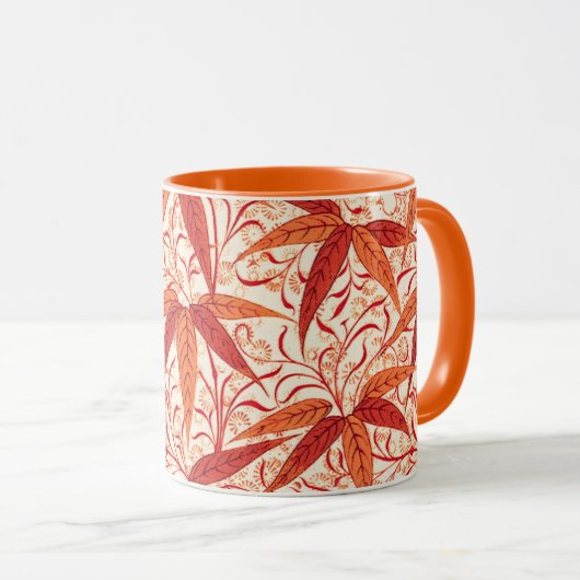 William Morris Bamboo Print, Mandarijns Oranje Mok (Voorkant rechts)