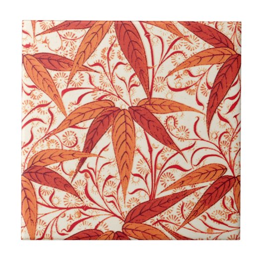 William Morris Bamboo Print, Mandarijns Oranje Tegeltje (Voorkant)