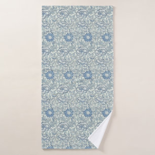 William Morris Beauful-bloempatroon, blauw, roos Badhanddoek