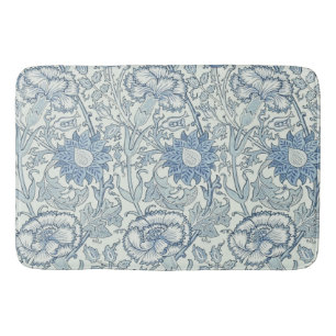 William Morris Beauful-bloempatroon, blauw, roos Badmat