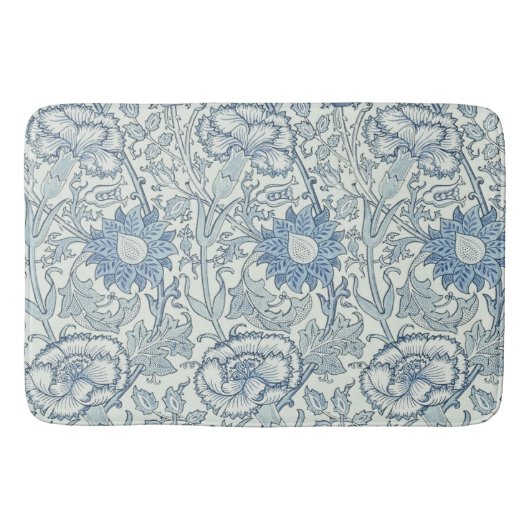 William Morris Beauful-bloempatroon, blauw, roos Badmat (Voorkant)