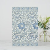 William Morris Beauful-bloempatroon, blauw, roos Briefpapier (Staand voorkant)