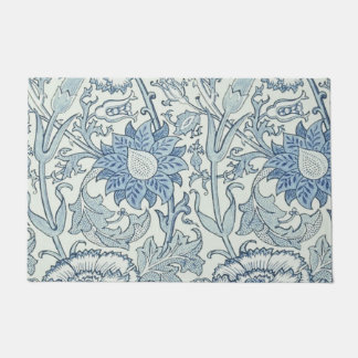 William Morris Beauful-bloempatroon, blauw, roos Deurmat