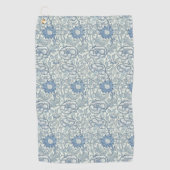 William Morris Beauful-bloempatroon, blauw, roos Golfhanddoek (Voorkant)
