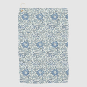 William Morris Beauful-bloempatroon, blauw, roos Golfhanddoek