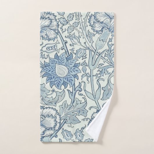 William Morris Beauful-bloempatroon, blauw, roos Handdoek (Handdoek)