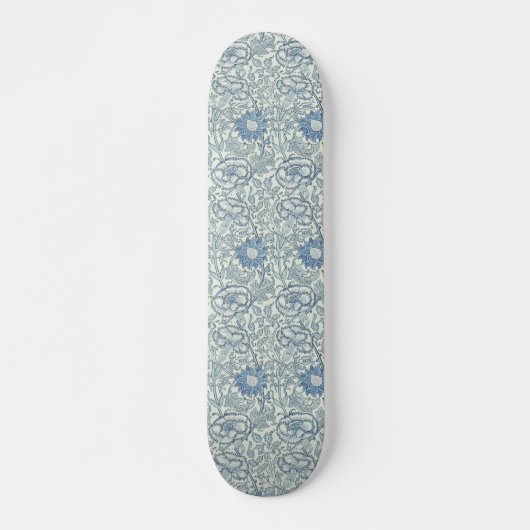 William Morris Beauful-bloempatroon, blauw, roos Persoonlijk Skateboard (Voorkant)