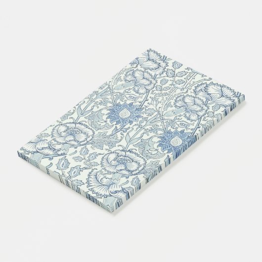 William Morris Beauful-bloempatroon, blauw, roos Post-it® Notes (Schuin)