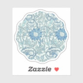 William Morris Beauful-bloempatroon, blauw, roos Sticker (Vel)