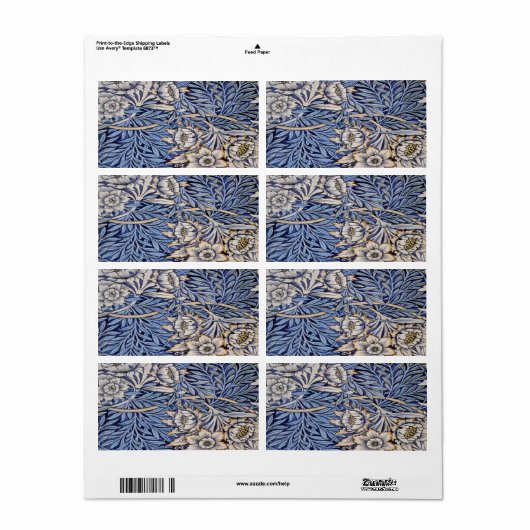 William Morris Beauveau design, vinta Etiket (Full Sheet)