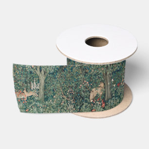 William Morris Begroeiing Bosdier Botanisch Satijnen Lint