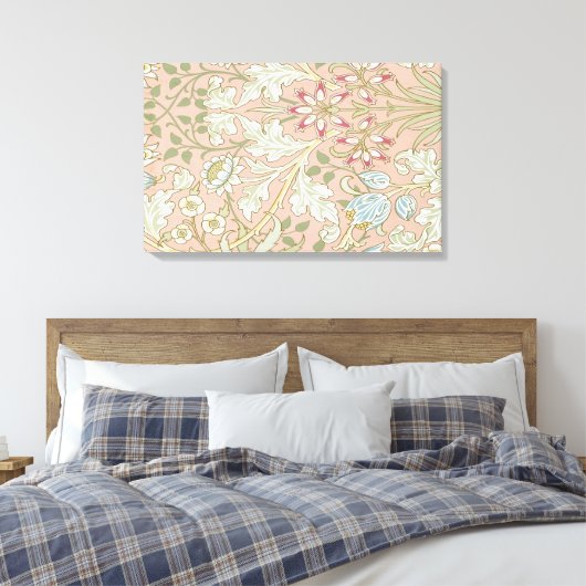 William Morris - BEHANG HYACINTH PATTERN 480 19 Canvas Afdruk (Insitu (Slaapkamer))