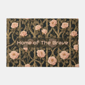 William Morris Beige Climbing Roses Trellis Floral Deurmat (Voorkant)