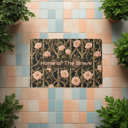 William Morris Beige Klimroos Trellis Bloem Deurmat