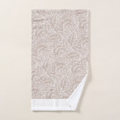 William Morris Beige Larkspur Pattern en Monogram Bad Handdoek (Handdoek)