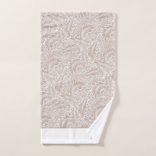 William Morris Beige Larkspur Pattern en Monogram Bad Handdoek (Handdoek)