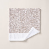 William Morris Beige Larkspur Pattern en Monogram Bad Handdoek (Wasdoekje)