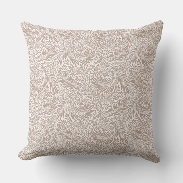 William Morris Beige Larkspur Pattern Kussen (Voorkant)