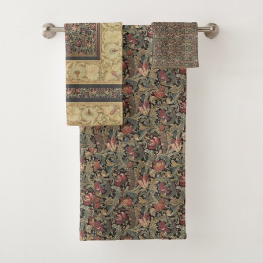 William * Morris Beige Olive Bad Handdoek (Insitu)