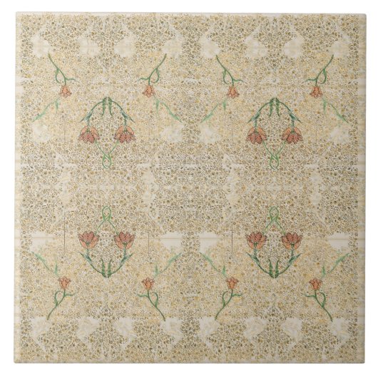 William * Morris Beige  Tulp Tegeltje (Voorkant)