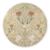 William * Morris Beige Vintage Tulp Keramische Knop (Voorkant)