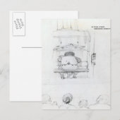 William Morris bij zijn loom, karikatuur Briefkaart (Voorkant / Achterkant)