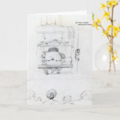 William Morris bij zijn loom, karikatuur Kaart (Gele Bloem)