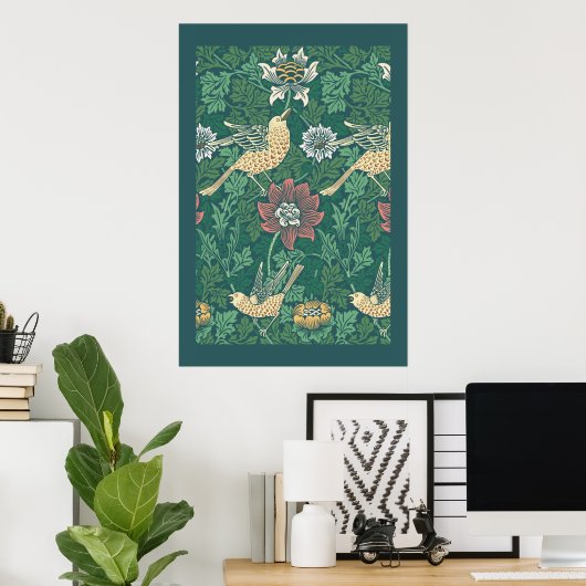 William Morris 'Bird and Anemone Chintz' Poster (Thuiskantoor)
