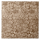 William Morris 'Bird and Anemone' in Brown Tegeltje (Voorkant)