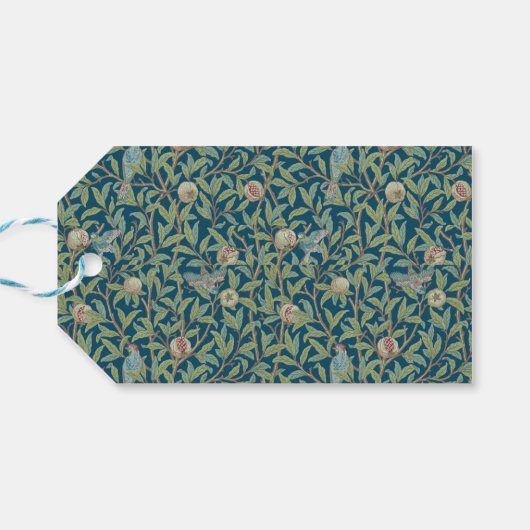 William Morris "Bird and Pomegranate"  Cadeaulabel (Achterkant Horizontaal)
