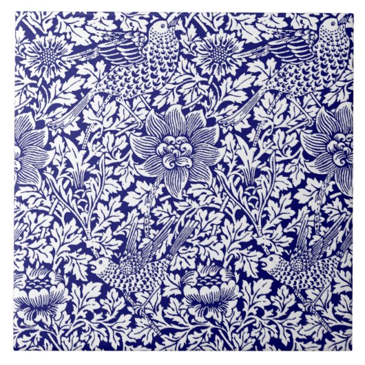 William Morris Bird & Anemone Pattern Tegeltje (Voorkant)