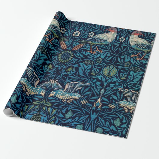 William Morris bird art Cadeaupapier (Uitgerold)